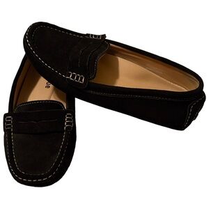 Black Micro Suede Non-Slip Driving Loafers Size 8.5